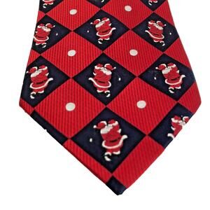 Necktie Golf Swing Santa Red Christmas Holiday American Greetings 2006 Silk Tie